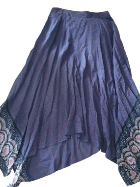 American Eagle Bohemian Asymmetric Hem Navy Blue Midi-length Skirt S